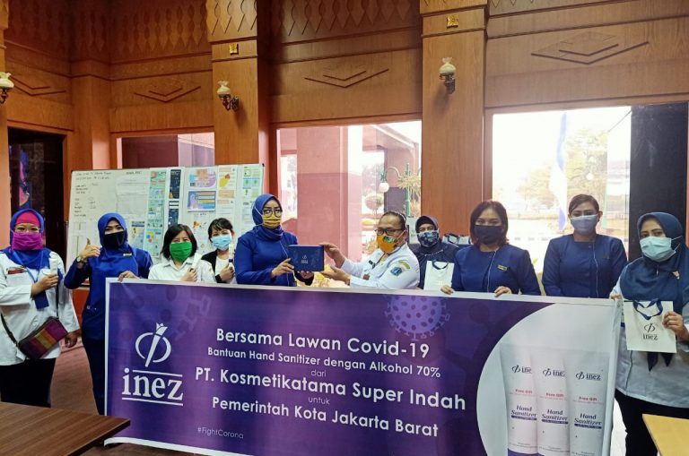Inez Kosmetik Bantu 500 Gel Hand Sanitizer ke Pemkot Jakarta Selatan