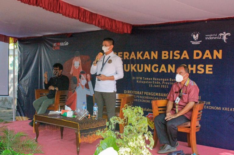 Pelaku Industri Parekraf Ikuti Gerakan BISA dan CHSE di Taman Renungan Bung Karno Ende